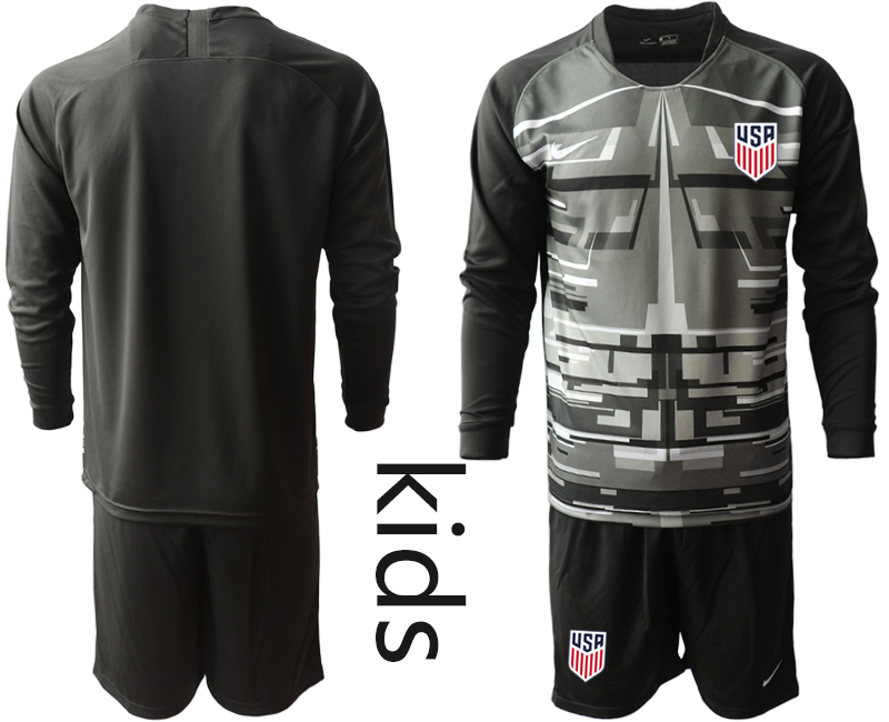 Youth 2020-2021 Season National team United States goalkeeper Long sleeve black Soccer Jersey